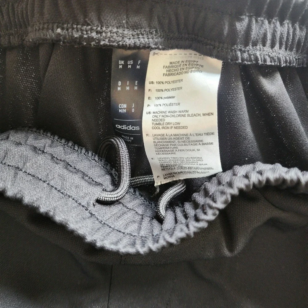 Adidas Mens Track Pants Black White 3 Stripe Athletic Training Trousers Medium